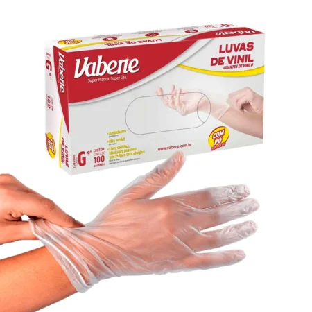 LUVA VINIL G SEM PO C/100UN VABENE