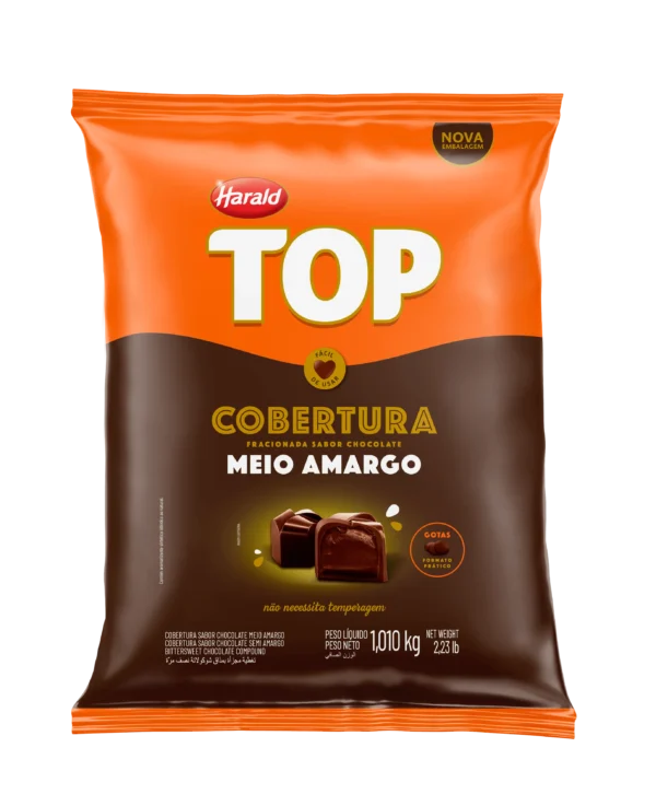 COBERTURA TOP GOTAS MEIO AMARGO 1,01KG HARALD