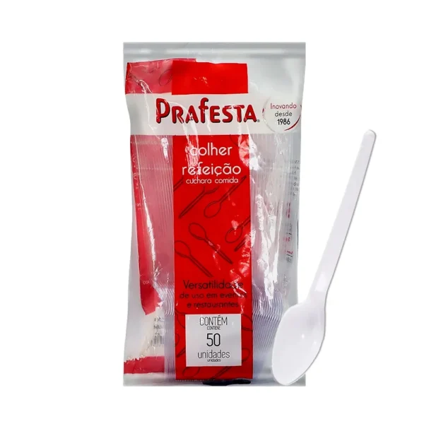 COLHER REFEICAO LEVE BRANCA C/50UN PRAFESTA