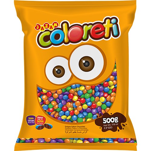 CONFEITO COLORETI DE CHOCOLATE JAZAM PCT 500G