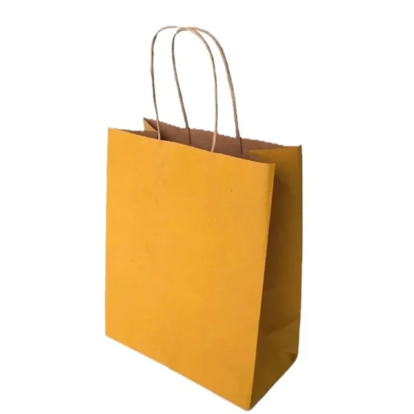 Sacola de papel Amarela 22x15x6cm c/10und