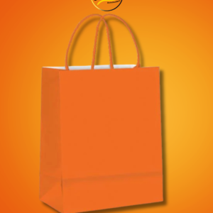 Sacola de papel Laranja 22x15x6cm c/10und