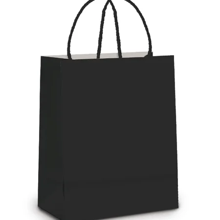 Sacola de papel Preta 22x15x6cm c/10und