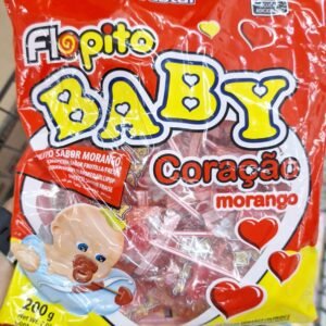 Pirulito Flopito Baby Coração Morango