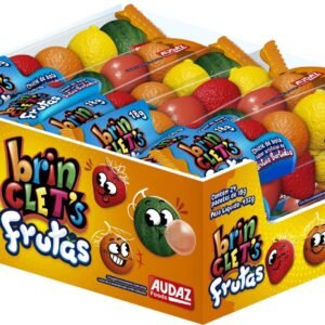 Chiclé de Bola brin CLET'S Frutas Sortidas 18g - Audaz (Display com 24 unidades)