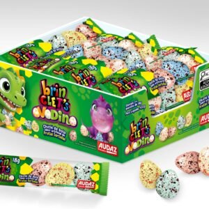 Chiclé de Bola brin CLET'S Ovo Dino Frutas Sortidas 18g - Audaz (Display com 24 unidades)